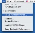 Small screenshot of the Bluetooth menu.