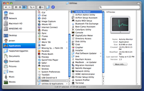 Screenshot of Finder window showing Activity Monitor.